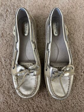 Sperry Metallic Gold Women’s Moccasin Boat Shoes
